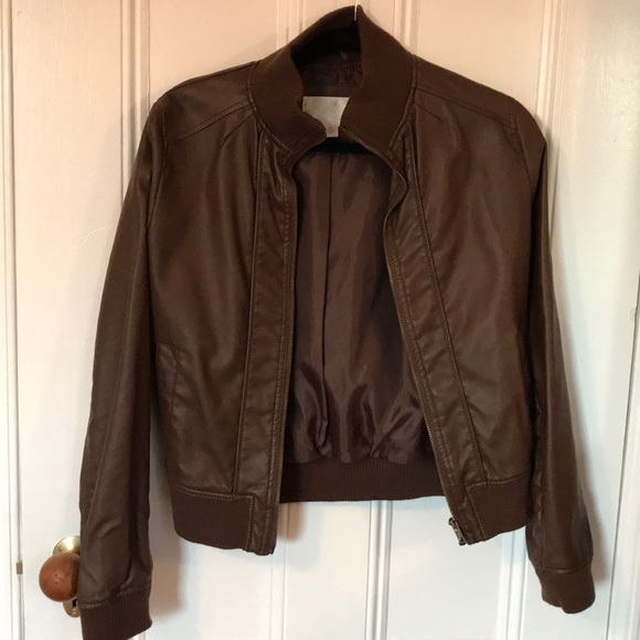 xhilaration brown leather jacket